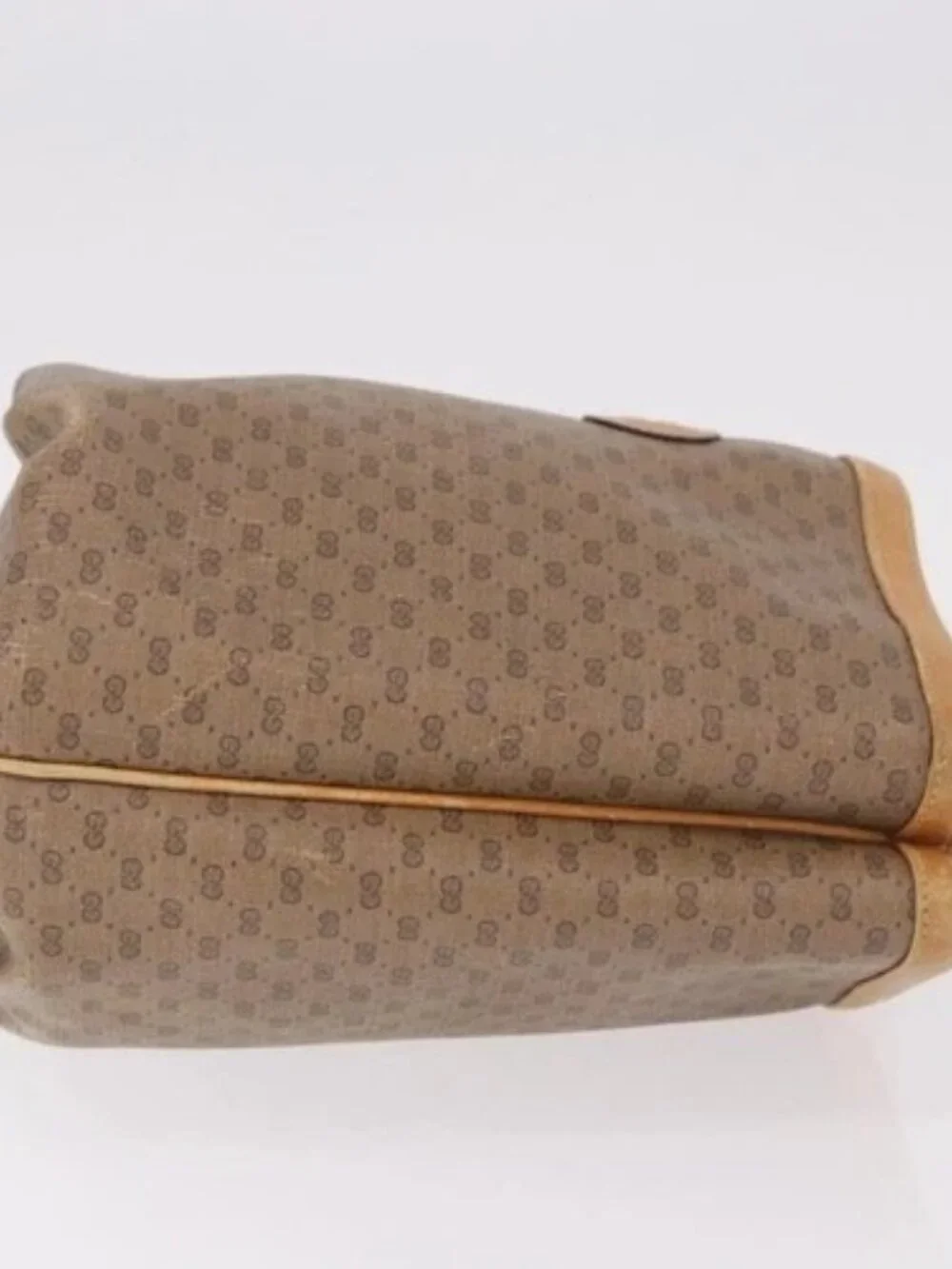 GUCCI Micro GG Shoulder Bag PVC Beige Auth 190555